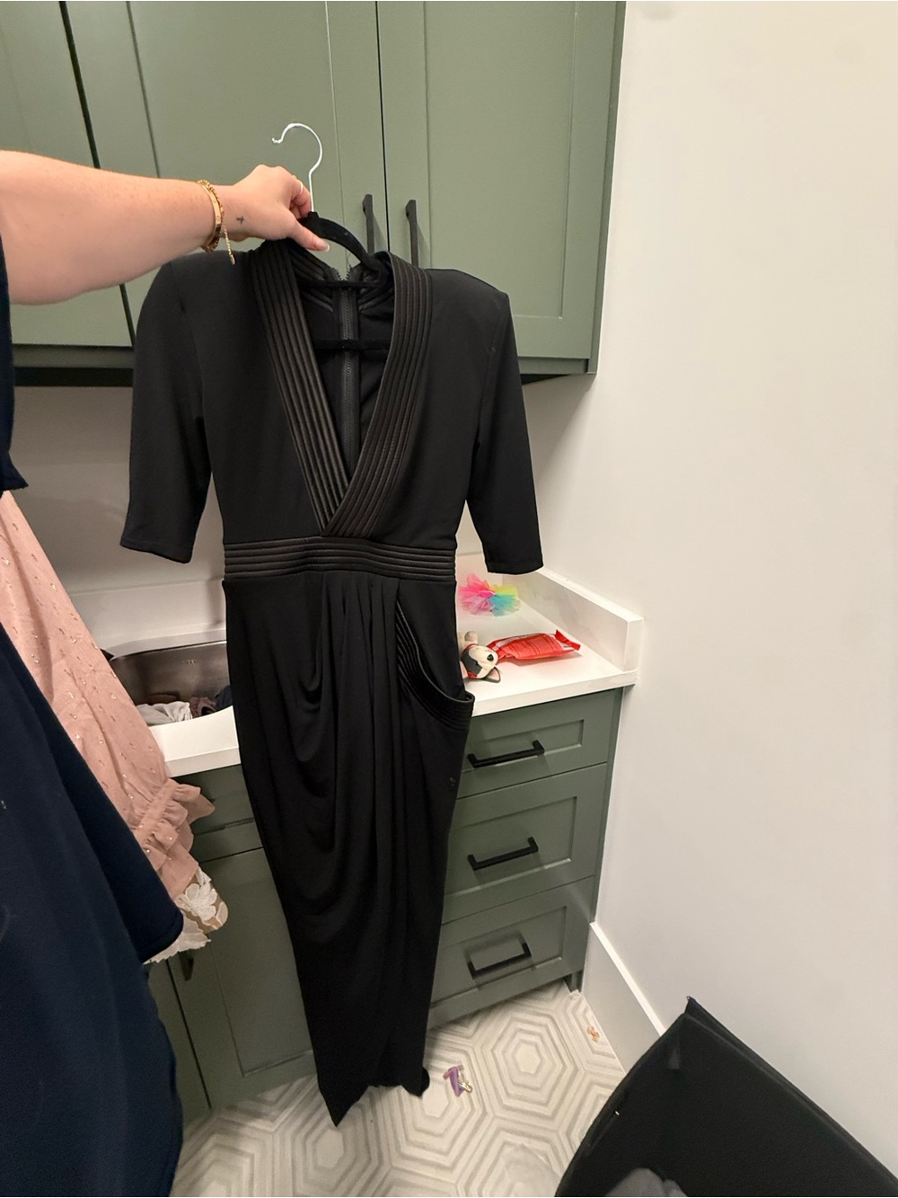 Zhivago Black Deep-V Maxi Dress